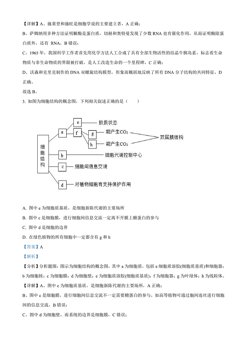 甘肃省兰州市西北师范大学附属中学2022-2023学年高三上学期期中考试生物答案第2页