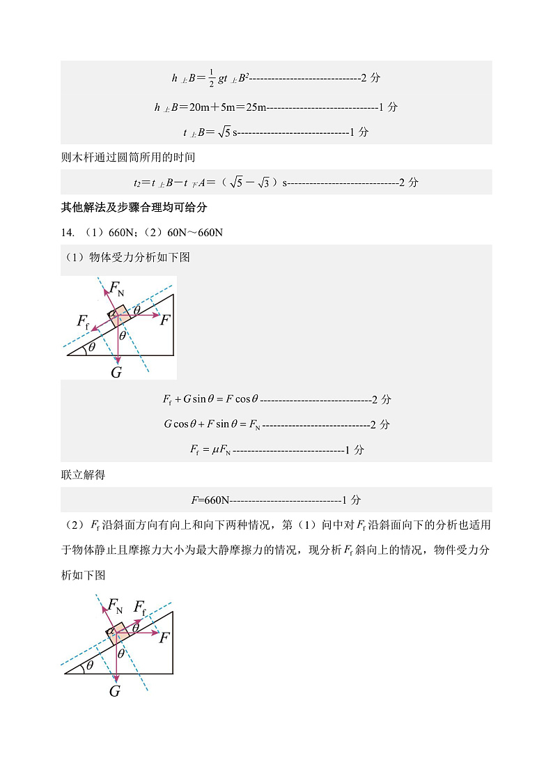 辽宁省辽东区域共同体2022-2023学年高一上学期期中联考物理答案第2页
