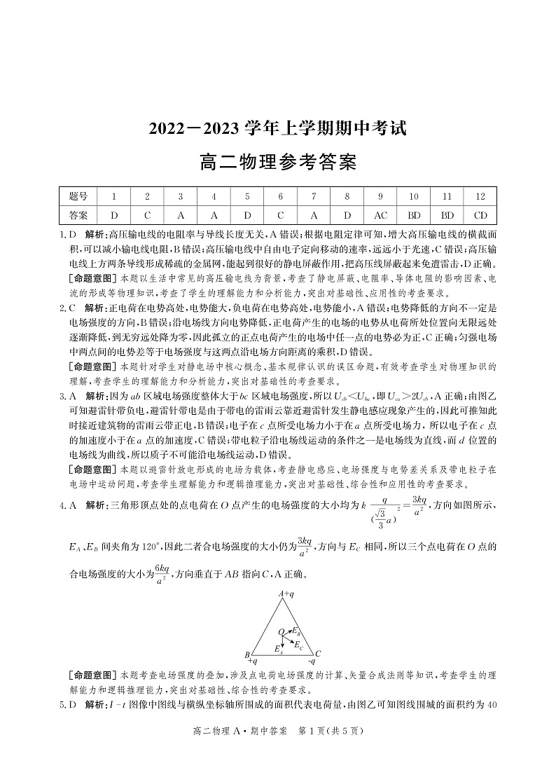 2022-2023学年河北省沧州市高二上学期11月期中考试 物理  PDF版 (1)01