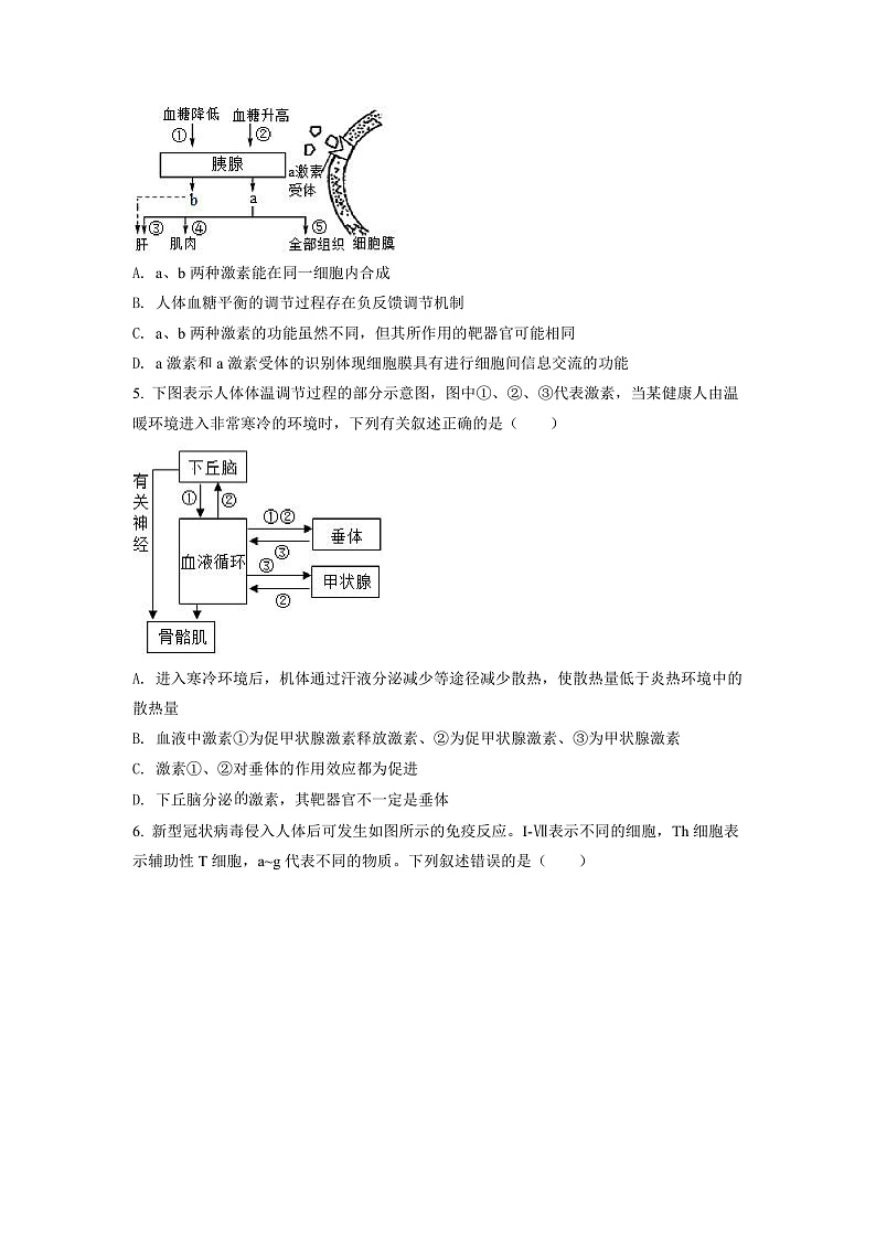 湖南省怀化市2021-2022学年高二上学期期末生物试卷（原卷版）第2页