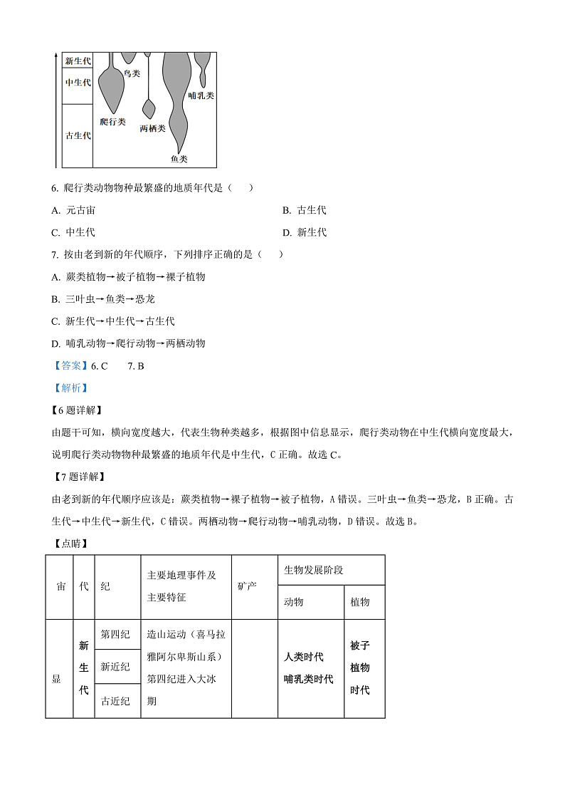 云南省昆明师范专科学校附属中学2021-2022学年高一上学期期末地理试题（解析版）第3页
