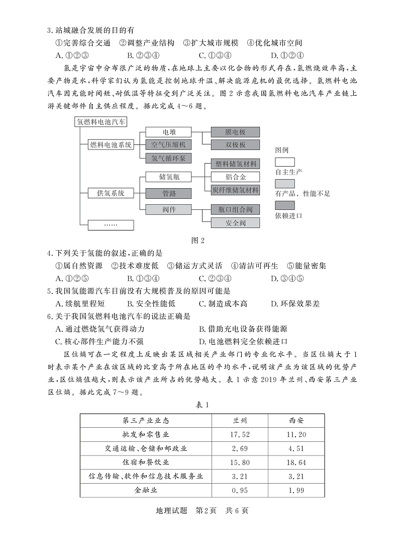 2023八省八校高三第一次学业质量评价（T8联考）地理PDF版含解析（可编辑） 试卷02
