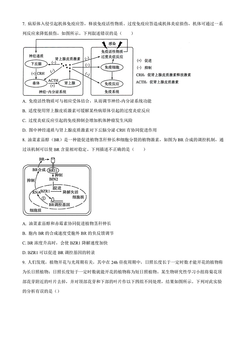 湖南省长沙市湖南师范大学附中2022-2023学年高二上学期第二次大练习生物试题  Word版无答案第3页