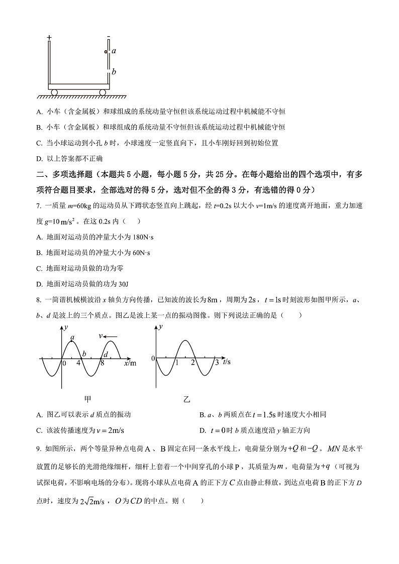 湖南省长沙市湖南师范大学附属中学2022-2023学年高二上学期第二次大练习物理试题  Word版无答案第3页