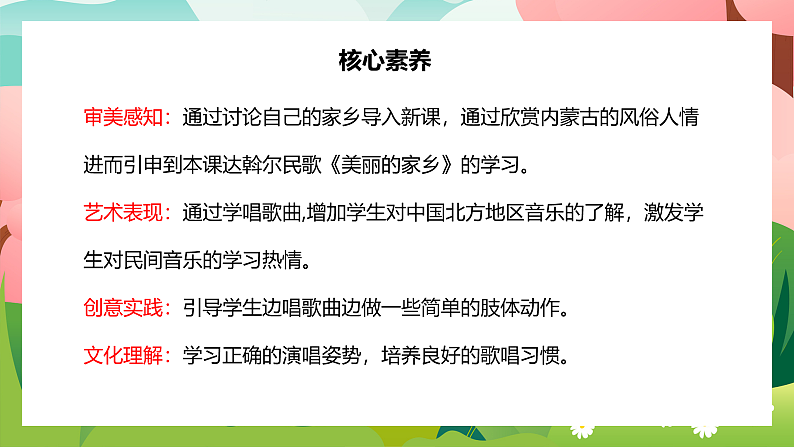【核心素养目标】人教版音乐五下1.1 美丽的家乡 课件+教学设计+素材02