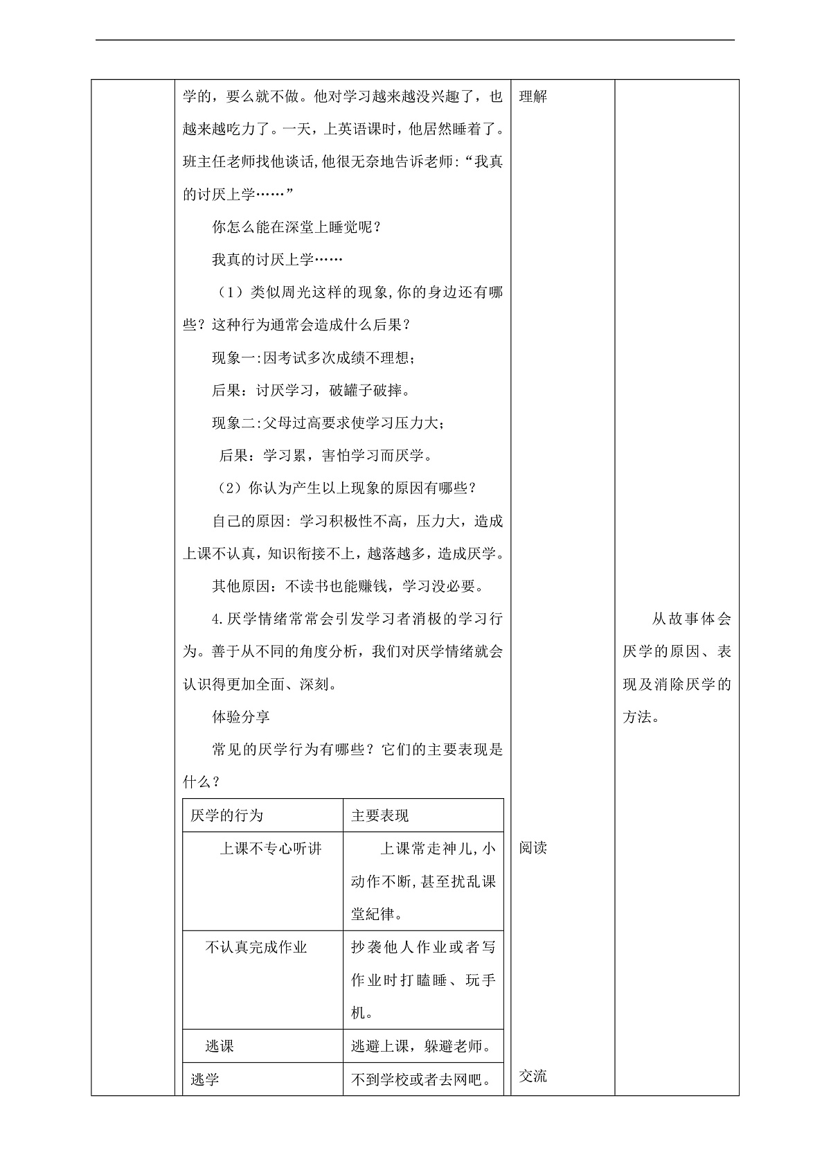 川教版生命生态安全八年级下册3《消除厌学情绪》 教案第2页
