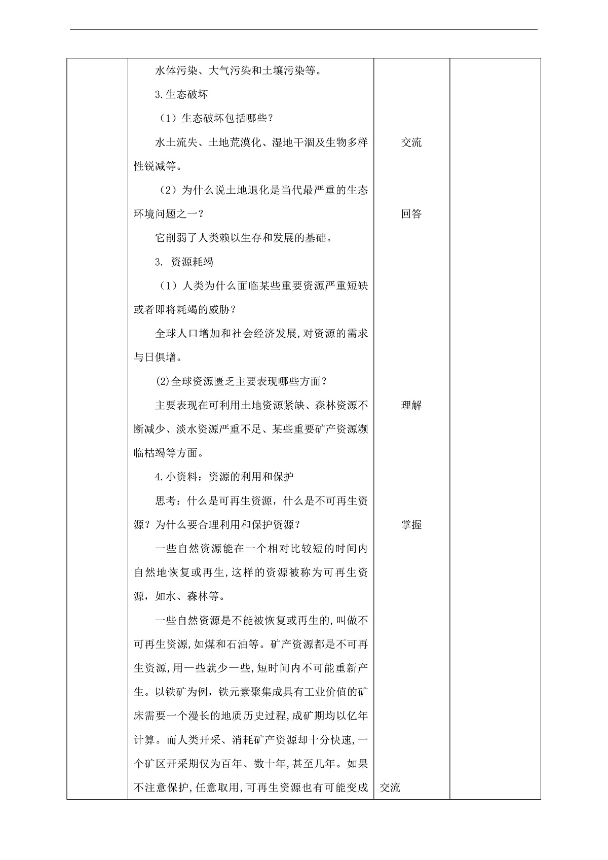 川教版生命生态安全八年级下册13《人类面临的环境问题》 教案第2页