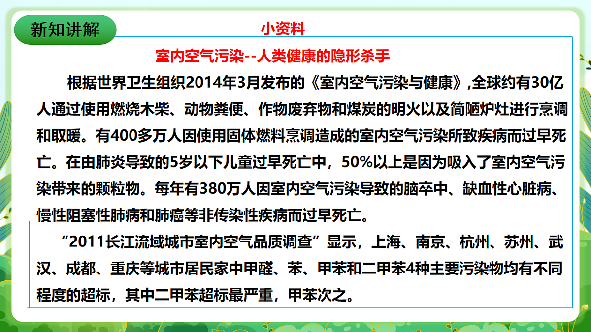 川教版生命生态安全八年级下册15《室内空气污染》课件第5页