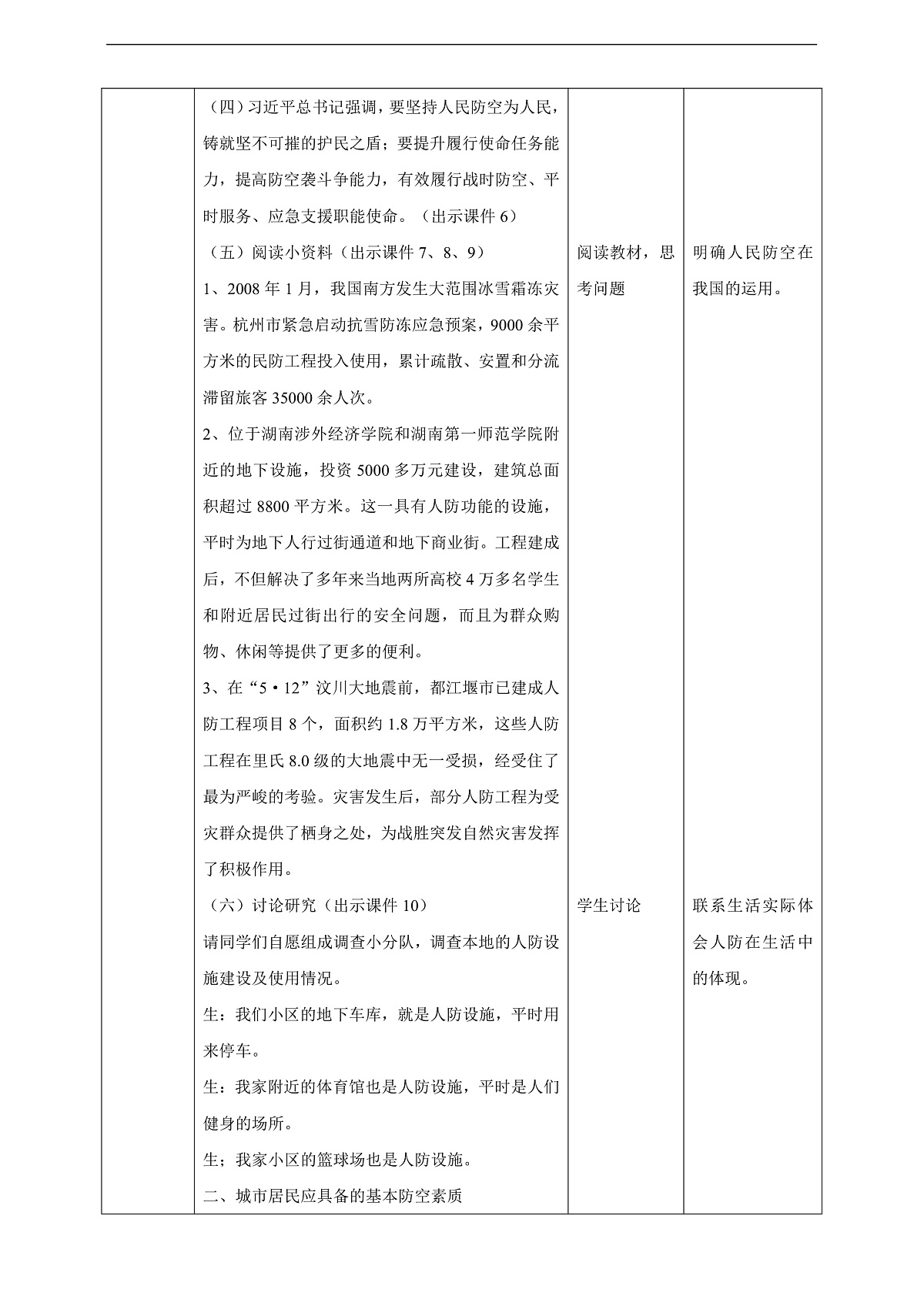 川教版生命生态安全九年级下册8《人民防空常》教案第2页