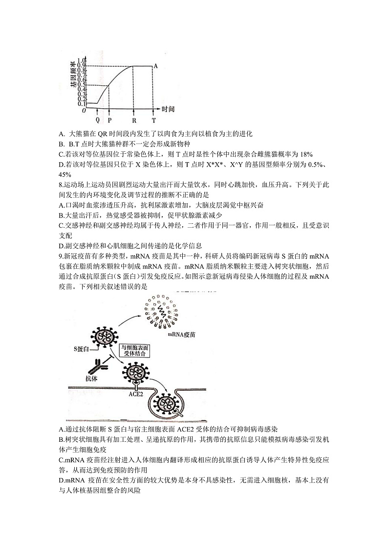 2023长沙雅礼中学高三下学期月考卷（六）生物试卷含答案03