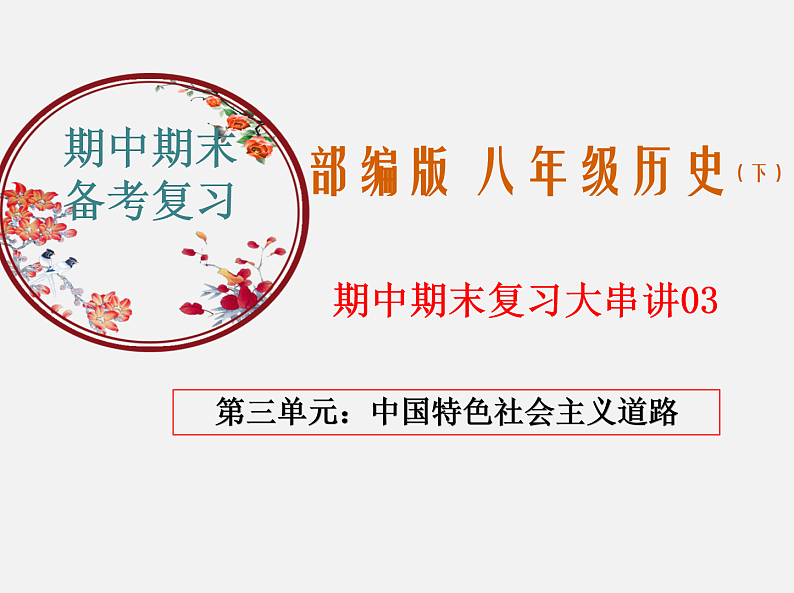 2022-2023年部编版历史八年级下册专项复习精讲精练：考点复习03  中国特色社会主义道路01