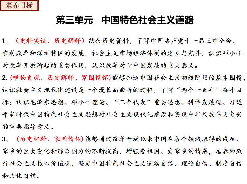2022-2023年部编版历史八年级下册专项复习精讲精练：考点复习03  中国特色社会主义道路06