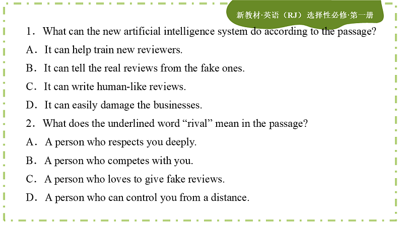 Unit 2 Looking into the Future(第三课时)练习课件08