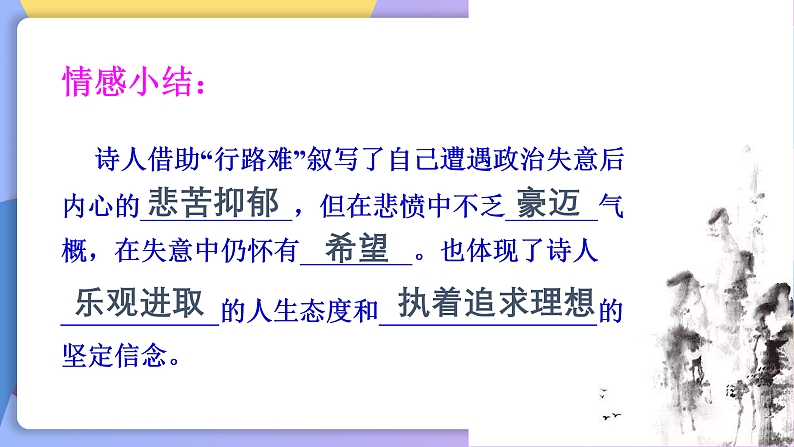 部编版语文九年级上第14课 《诗词三首·行路难》 课件+教案07