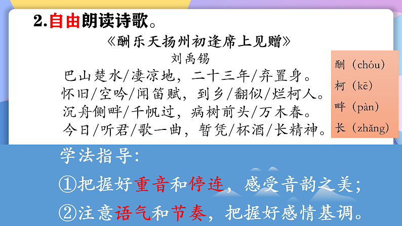 部编版语文九上 第14课 《诗词三首·酬乐天扬州初逢席上见赠》（课件）第4页