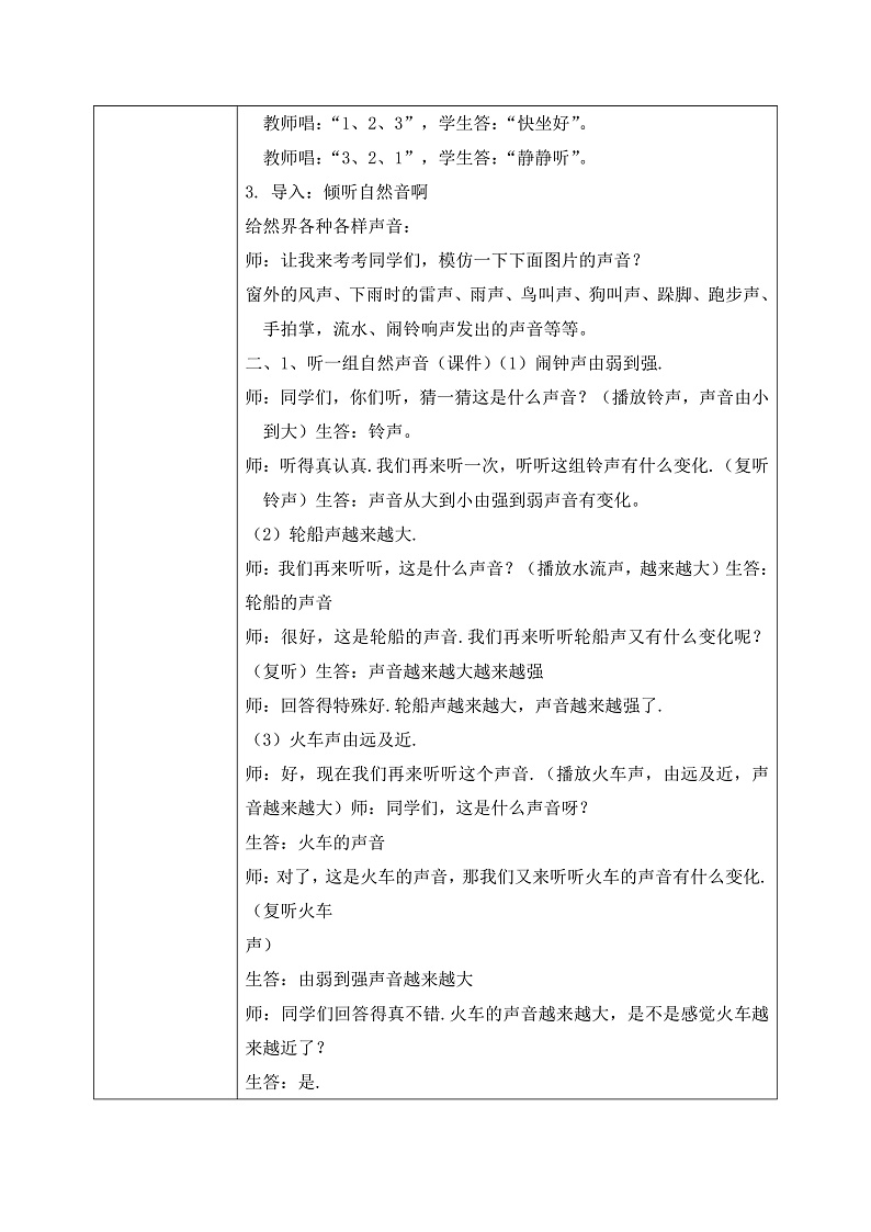 花城版1上音乐第十课《感知音乐力度》教案第2页