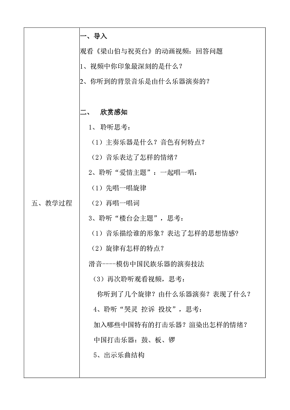 人音版八年级下册第二单元《梁山伯与祝英台》课件+教案+素材02