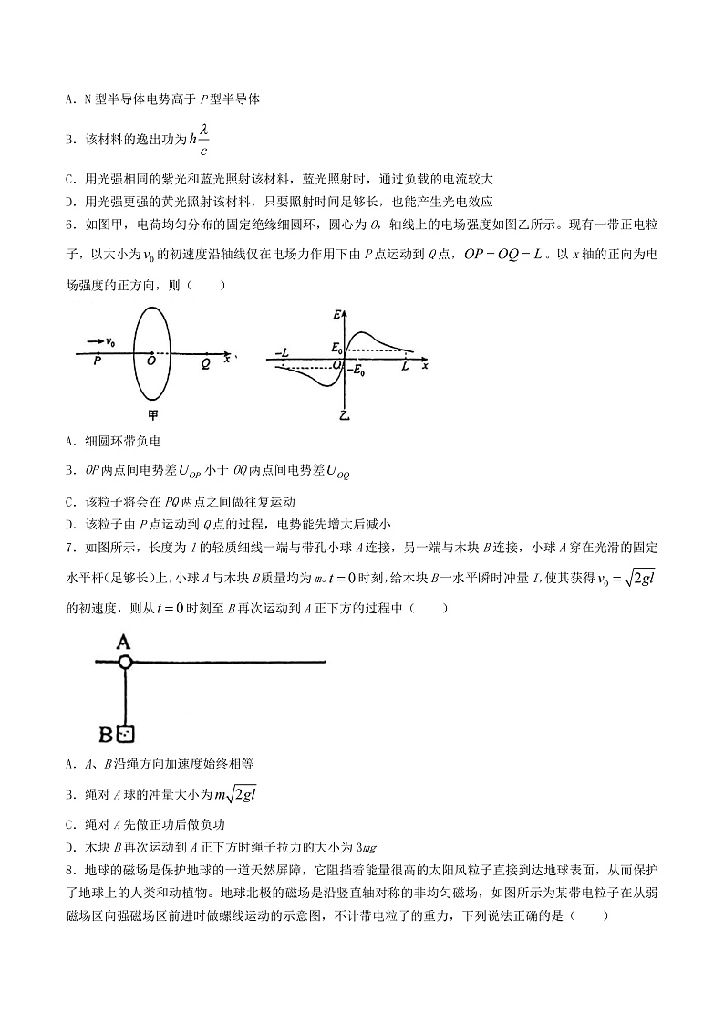2024届吉林省长春吉大附中实验学校高三下学期考前适应考试（一）物理试题（Word版）03