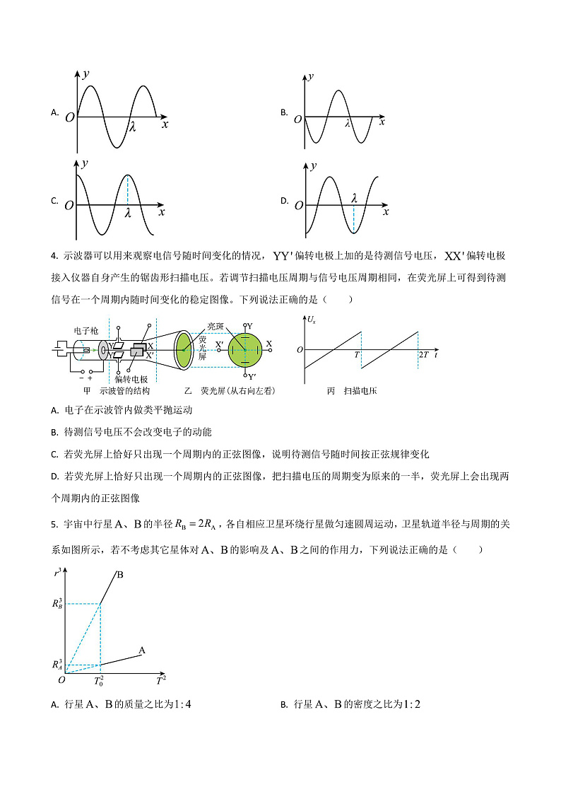 2024届山西省太原市高三下学期模拟考试（三）物理试题（Word版）02