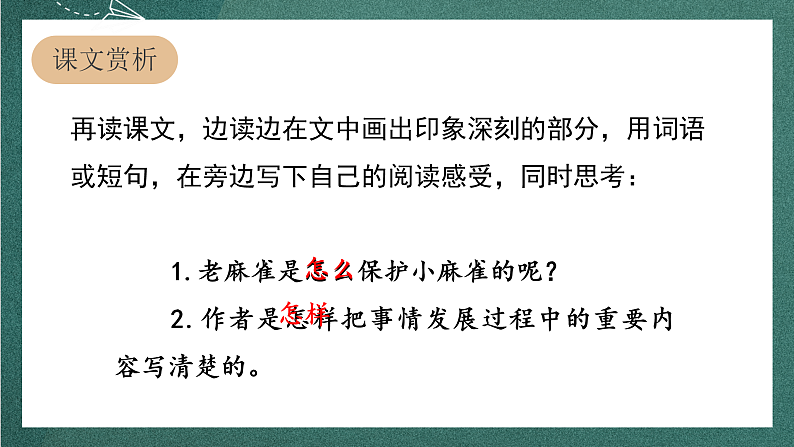 人教部编版语文四年级上册16《麻雀》 第2课时课件+教案04