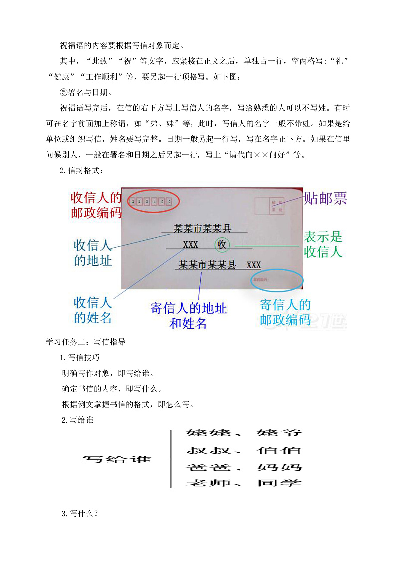人教部编版语文四年级上册第七单元 习作《 写信》 课件+教案02