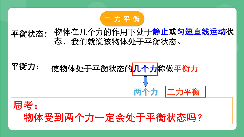 苏科版物理八年级下册  9.1二力平衡  课件第4页
