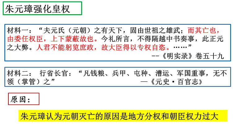 人教部编版（五四制）历史初中第二册  第14课 明朝的统治 课件08
