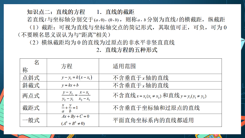 人教A版数学高二选择性必修第一册 第二章 直线和圆的方程 单元复习 课件06