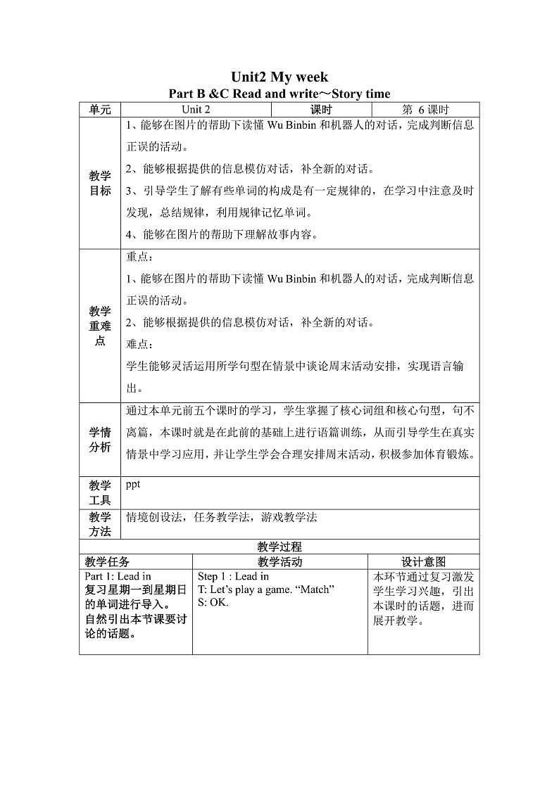 人教PEP版英语五年级上册 Unit 2 Part B & C Read and write ~ Story time（教学课件+同步教案）01