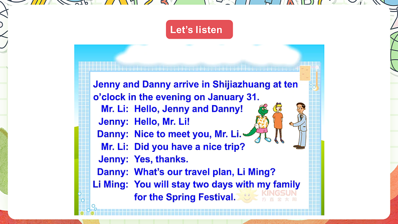 冀教版（三起点）英语五上Unit 4 Jenny and Danny Come to China Lesson 19 Meet Li Ming's Family 课件＋素材06