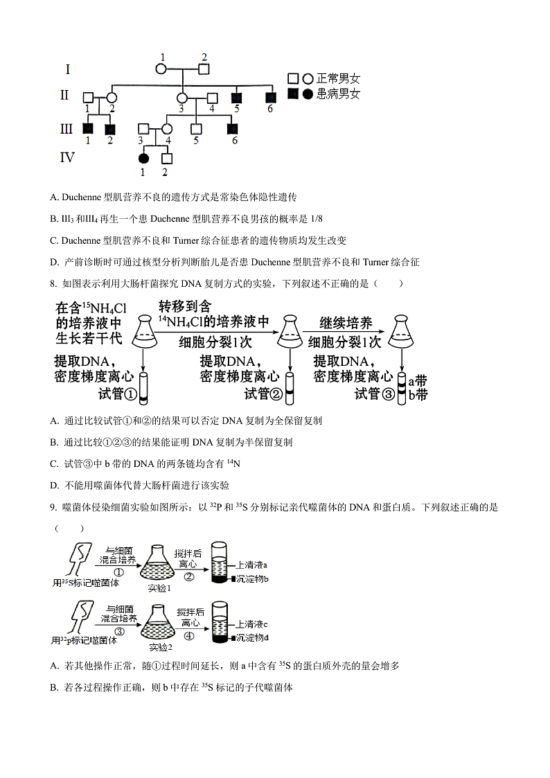 湖北省武汉市重点中学5G联合体2023-2024学年高一下学期期末考试生物试卷（原卷版）第3页
