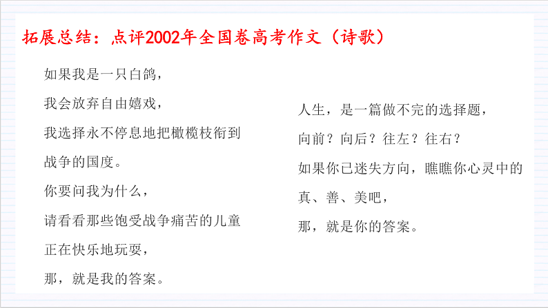 人教统编版高中语文必修上册 学写诗歌 课件+教案+导学案+写作素材05