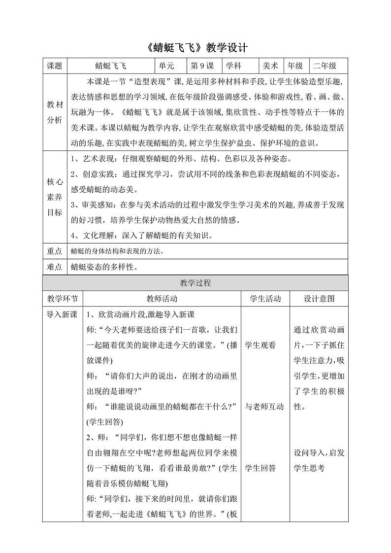 【核心素养】人教版美术二年级上册 9 《蜻蜓飞飞》课件+教案+素材01