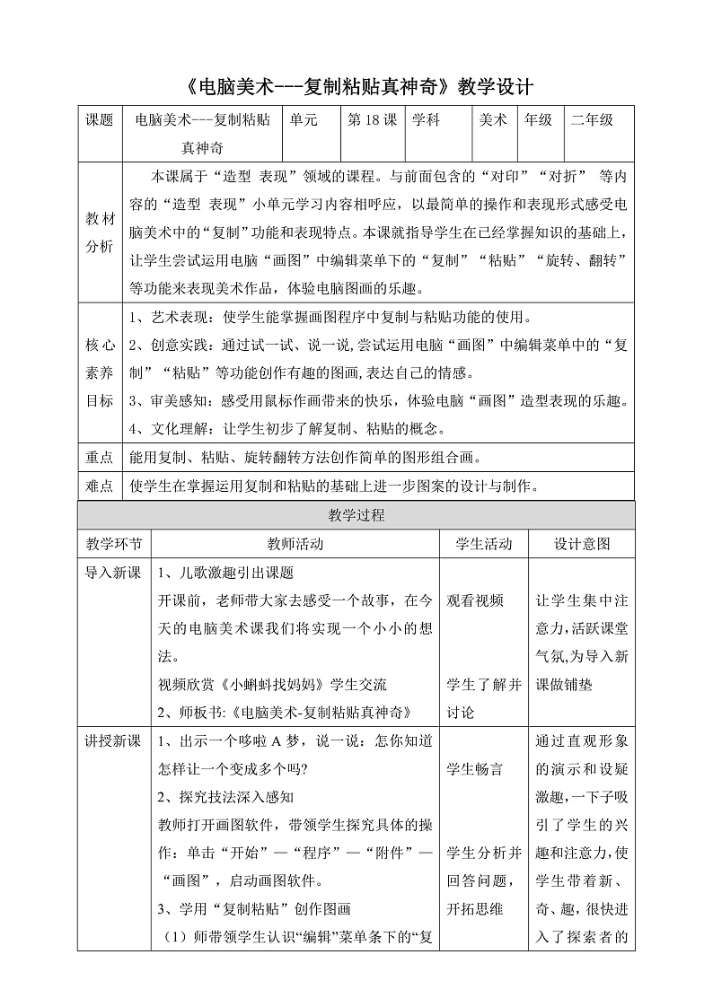 【核心素养】人教版美术二年级上册 18《电脑美术---复制粘贴真神奇》课件+教案+素材01