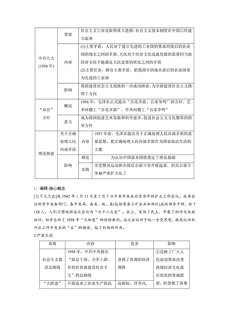 板块三　第九单元　第26讲　社会主义建设在探索中曲折发展（学生版）第2页
