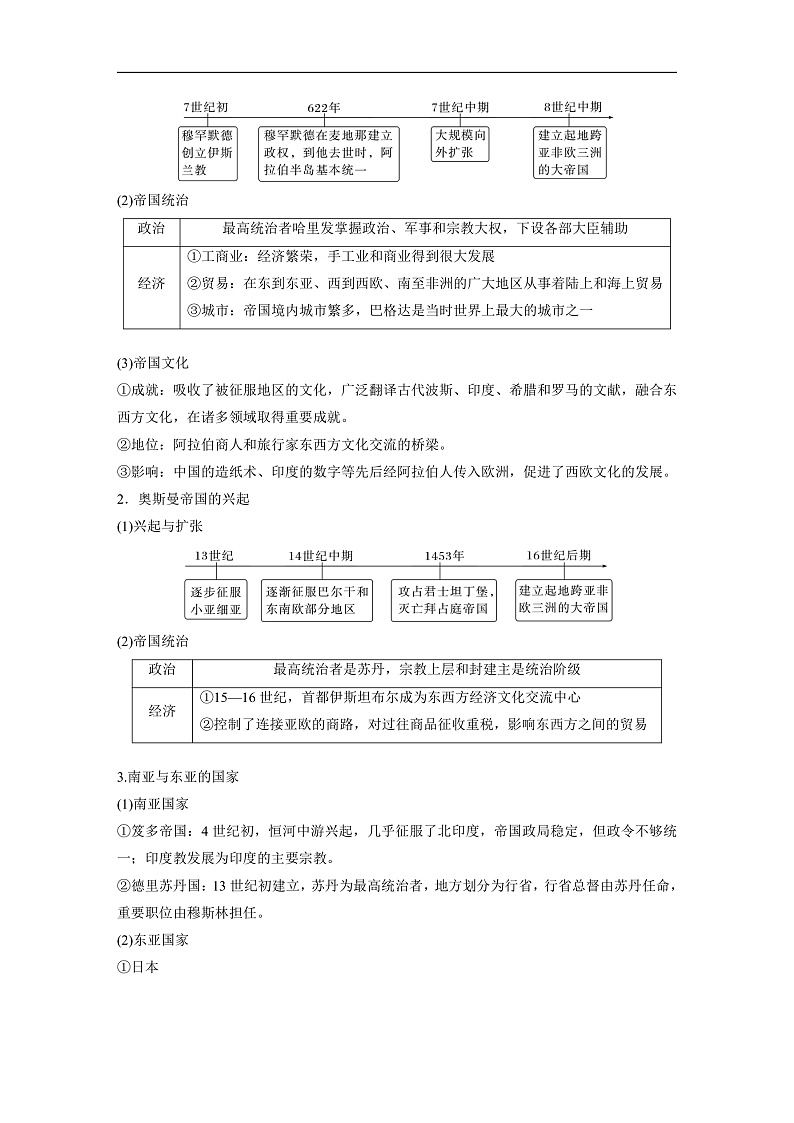 2025年新高考历史大一轮复习板块四　第十一单元　第31讲　中古时期的亚洲、非洲和美洲(课件+讲义+练习)02