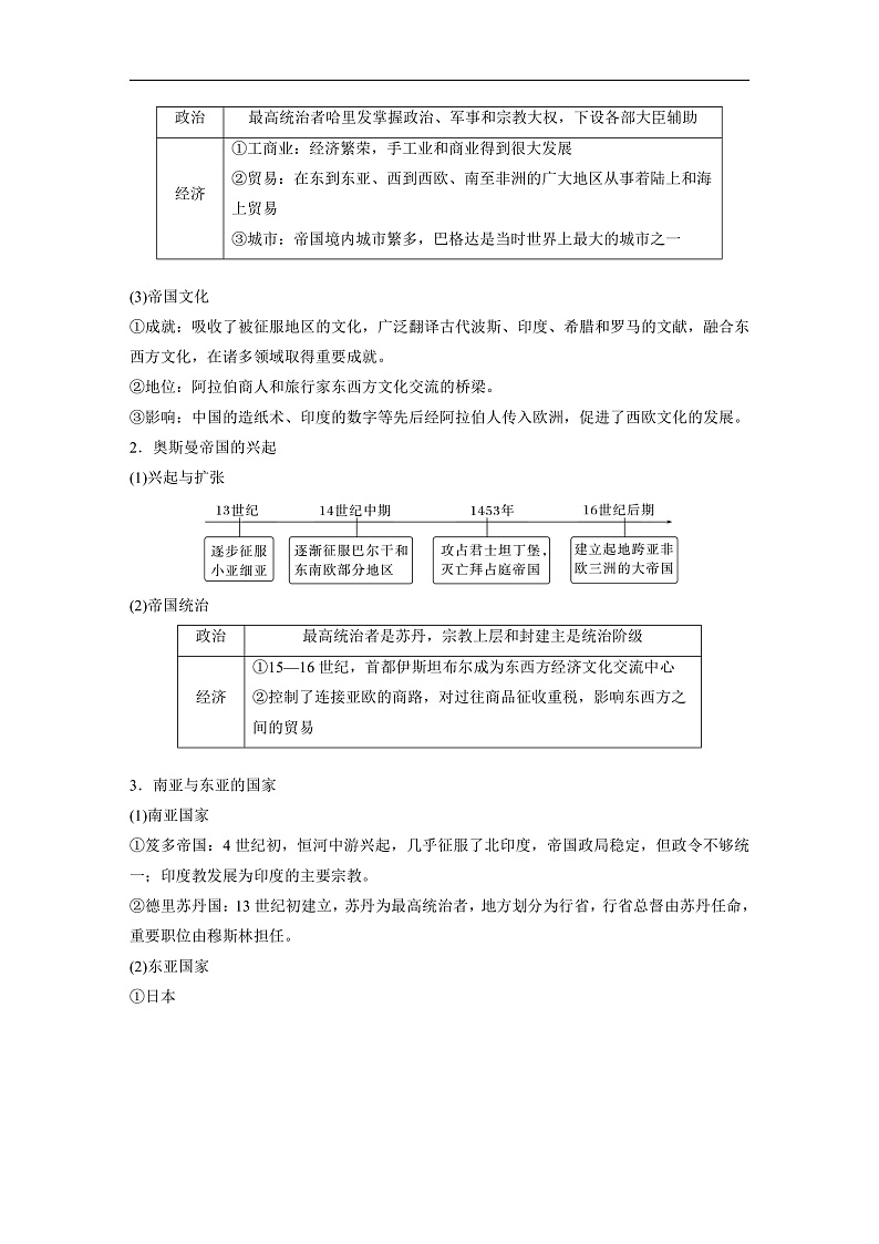 2025年新高考历史大一轮复习板块四　第十一单元　第31讲　中古时期的亚洲、非洲和美洲(课件+讲义+练习)02