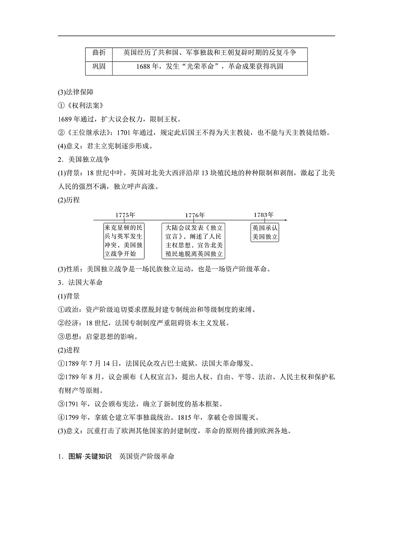 板块四　第十二单元　第35讲　资产阶级革命与资本主义制度的确立（教师版）第2页