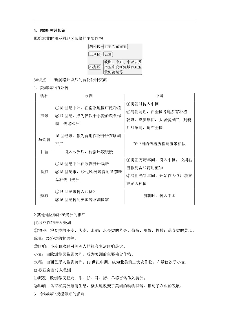 2025年新高考历史大一轮复习版块五　第十七单元　第58讲　食物生产与社会生活(课件+讲义+练习)03