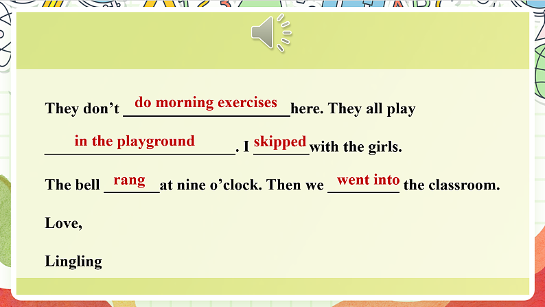 外研版英语五年级上册Module 8 Unit 2 《Yesterday I went to Sam and Amy's school》 课件第6页
