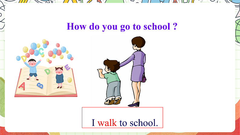 外研版（一起）英语二年级上册Module 7 Unit 2《I go by train》课件04