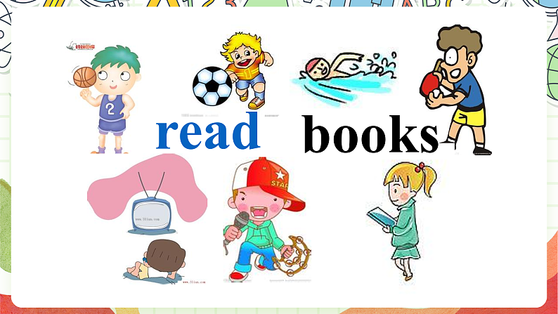 外研版（一起）英语二年级上册Module 8 Unit 1《She goes swimming》课件04