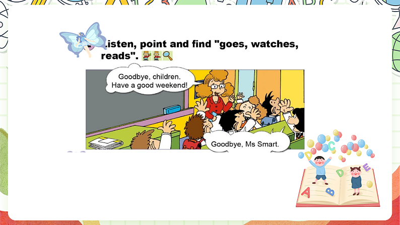 外研版（一起）英语二年级上册Module 8 Unit 1《She goes swimming》课件07