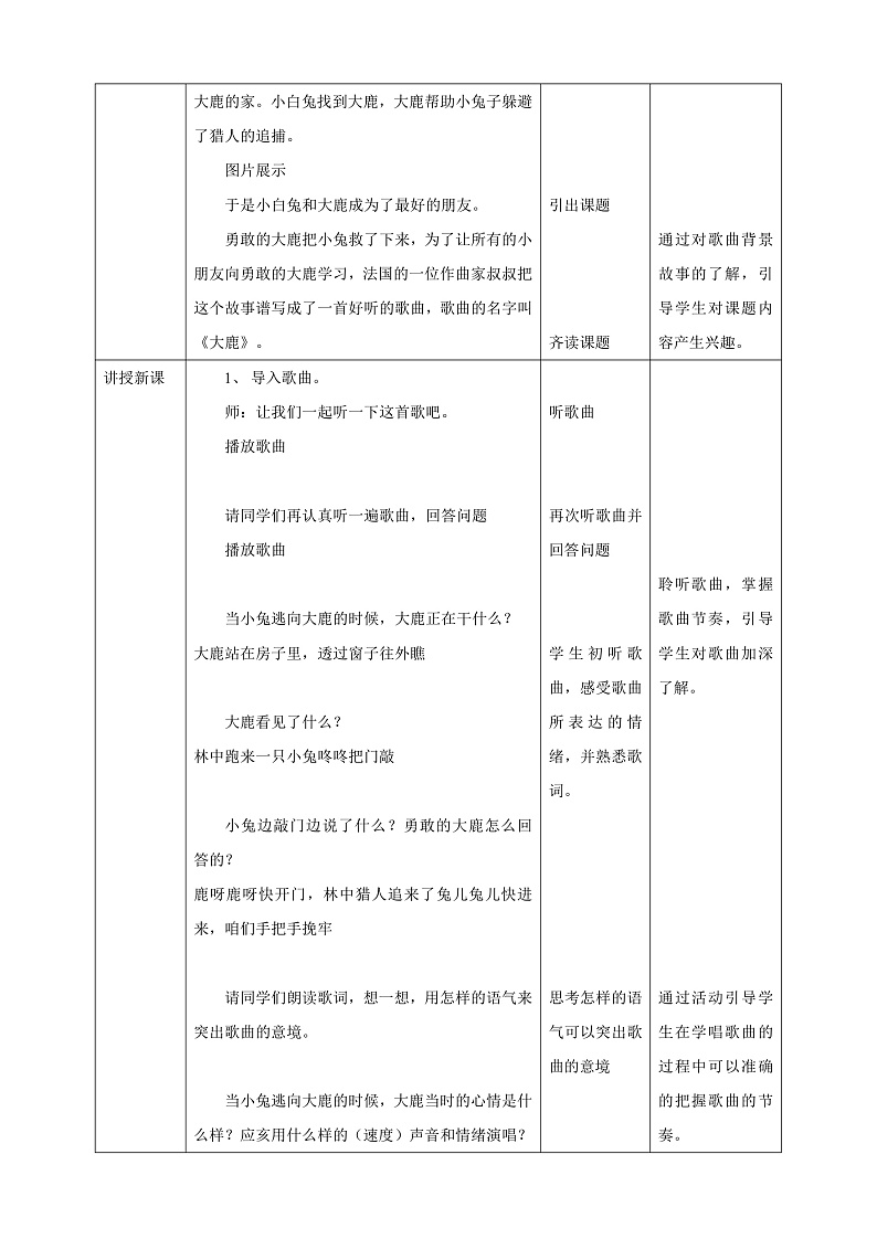 【核心素养】人教版音乐二上1.1《大鹿》课件+教案+素材02