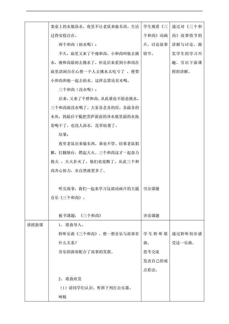 【核心素养】人教版音乐二上5.2《三个和尚》课件+教案+素材02