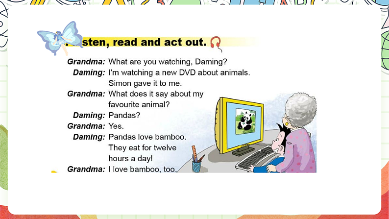 外研版（一起）英语六上 Module 7 Unit 1《Pandas love bamboo》课件07