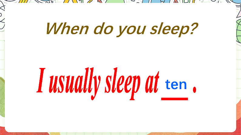 外研版（一起）英语六上 Module 7 Unit 2《A child sleeps for eight hours a night》课件07