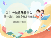 【核心素养】3.1 《公民意味着什么》 第一课时 课件+教案+素材