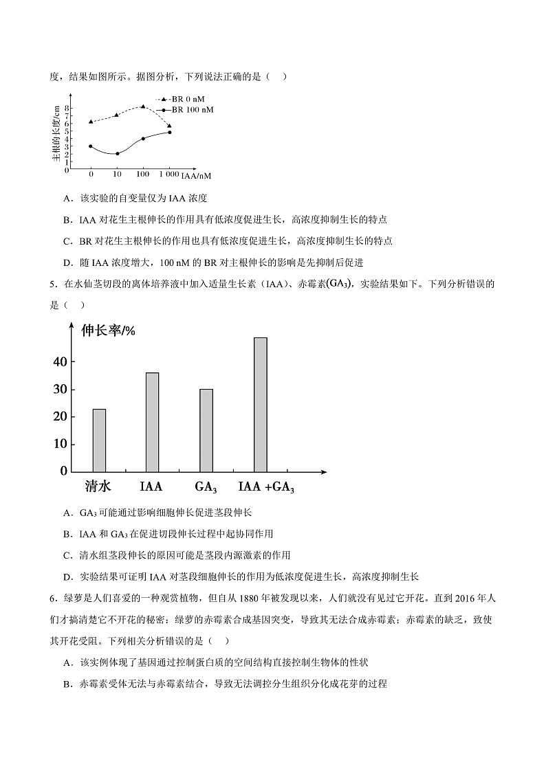 人教版高二生物选择性必修一 5.2 《其他植物激素》分层练习（原卷+解析卷）02