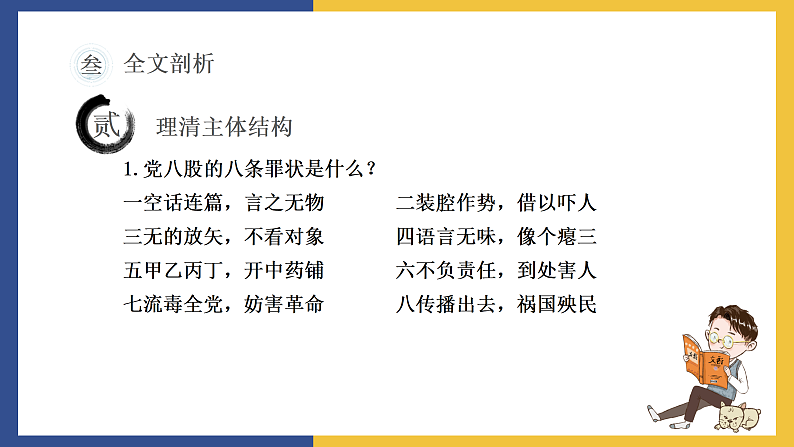 【中职课件】高教版中职语文拓展模块 16《反对党八股》课件07